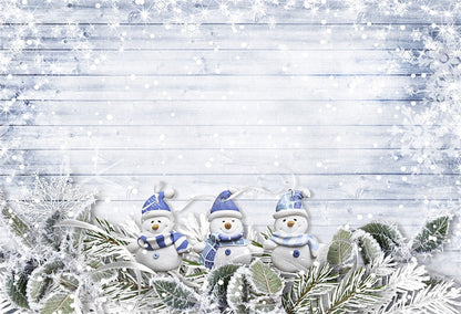 Toile de fond blanc bonhomme de neige mur en bois photographie fond de Noël