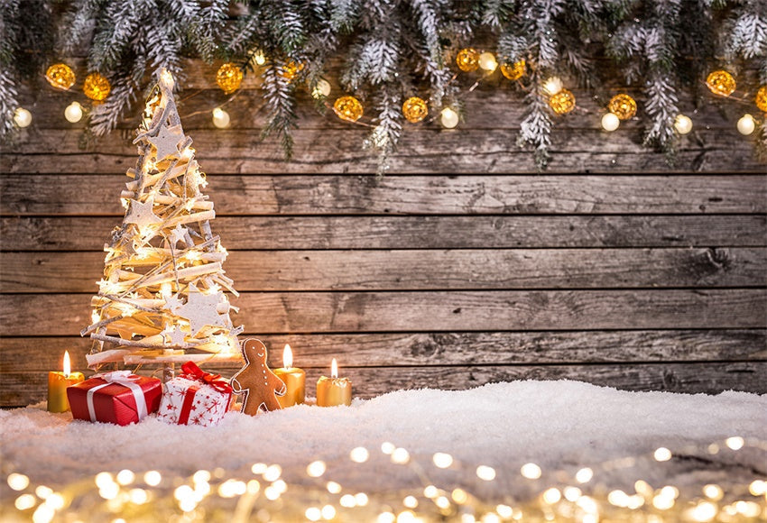 Toile de fond de Noël fond de mur en bois de photographie