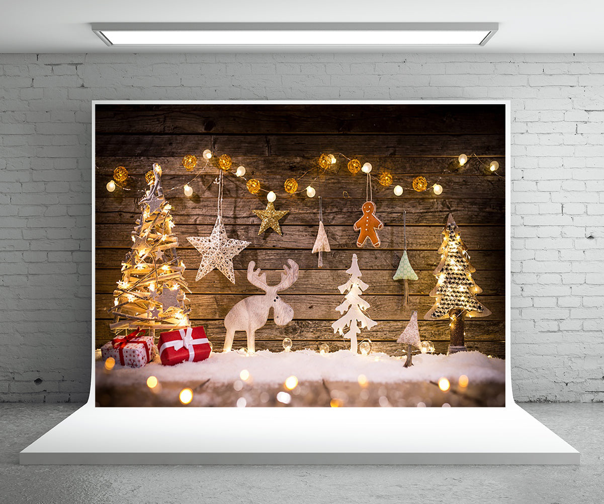 Toile de fond décor de Noël de photographie fond de neige