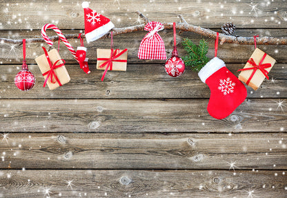 Toile de fond décor de Noël mur en bois photographie flocon de neige