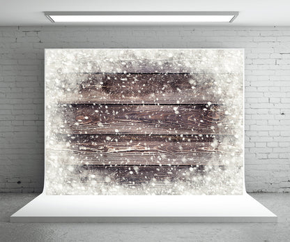 Toile de fond de mur en bois de flocon de neige pour Noël photo de photographie