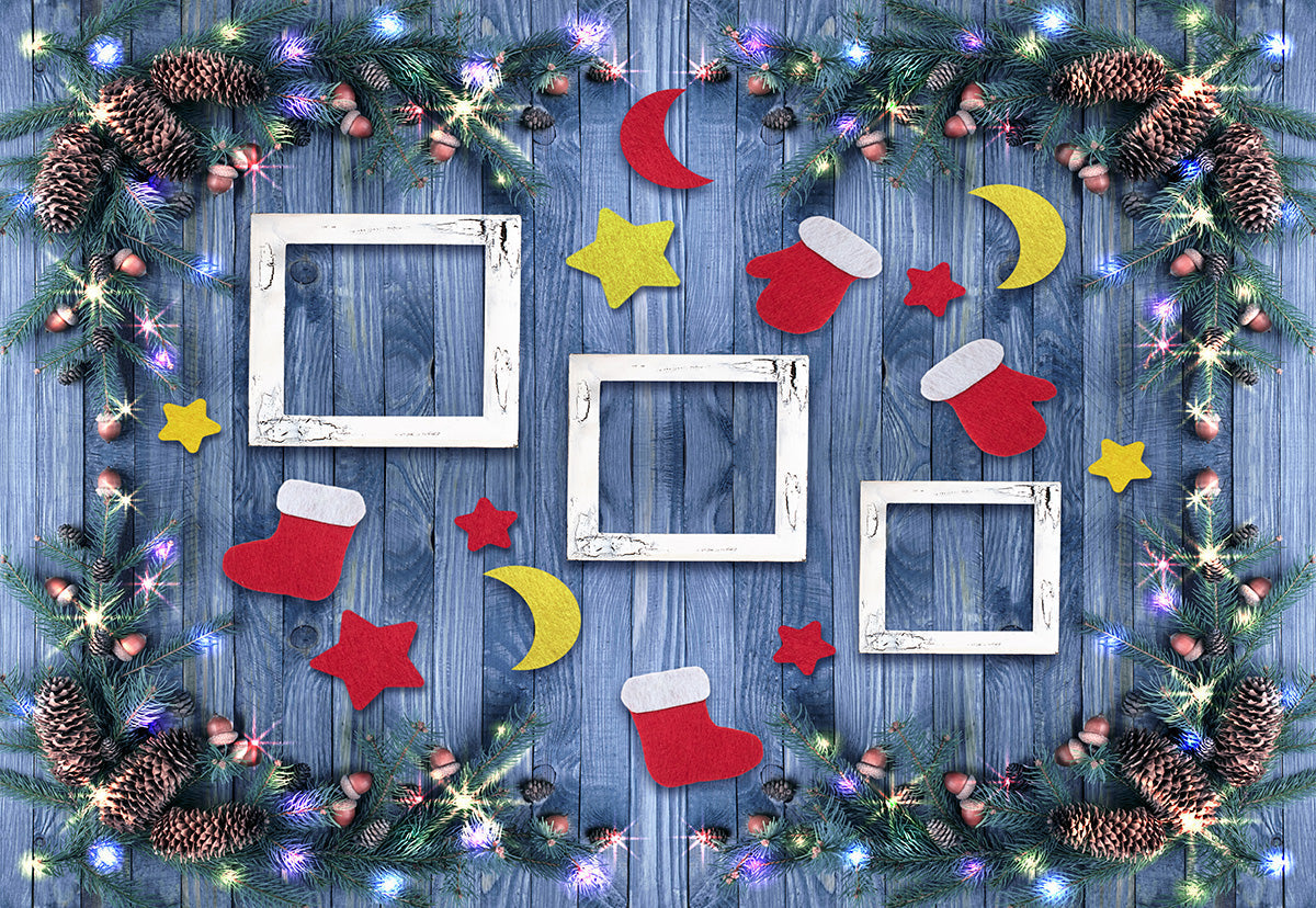 Toile de fond de Noël photographie pin branche en bois