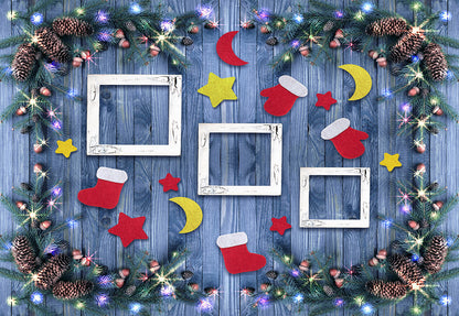 Toile de fond de Noël photographie pin branche en bois