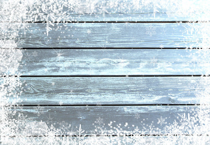 Toile de fond de mur en bois de flocon de neige fond de photo bleu clair fond de Noël