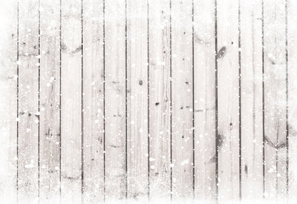 Toile de fond de photographie de mur en bois de flocon de neige blanc pour Noël