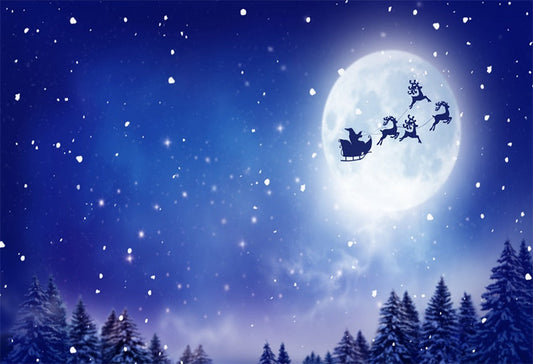Toile de fond de nuit de Noël ciel Père Noël photographie décors