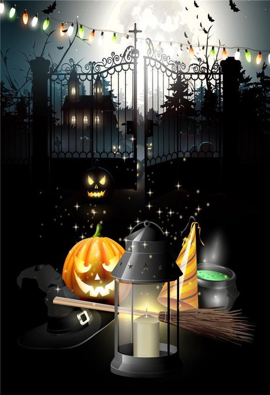 Toile de fond de porte de l'enfer magic Halloween photo