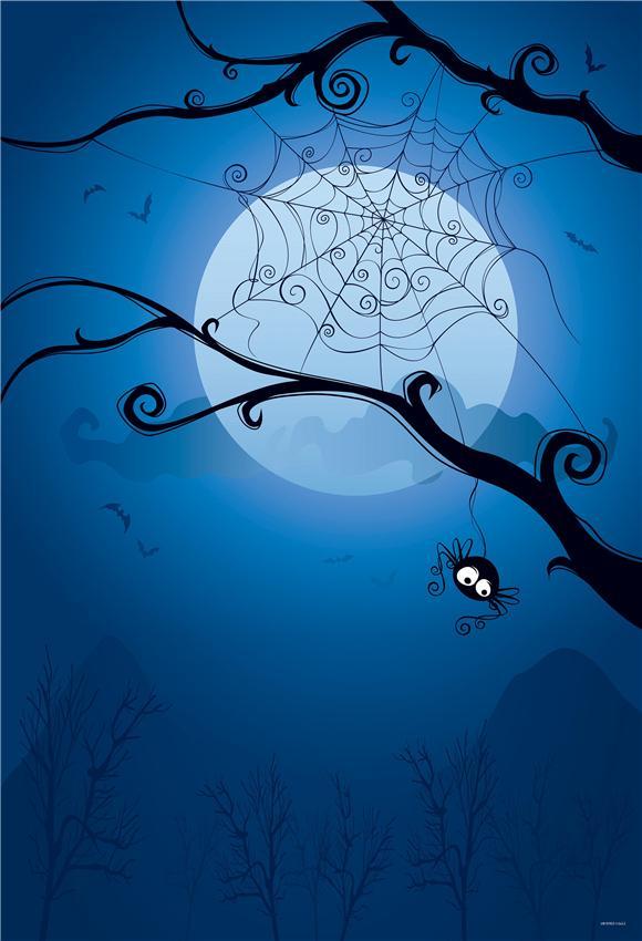 Toile de fond d'Halloween d'araignée bleue pour la fête