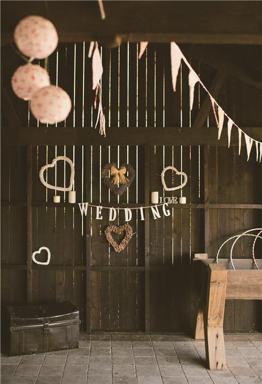 Toile de fond décors de photographie de thème de mariage vintage bran