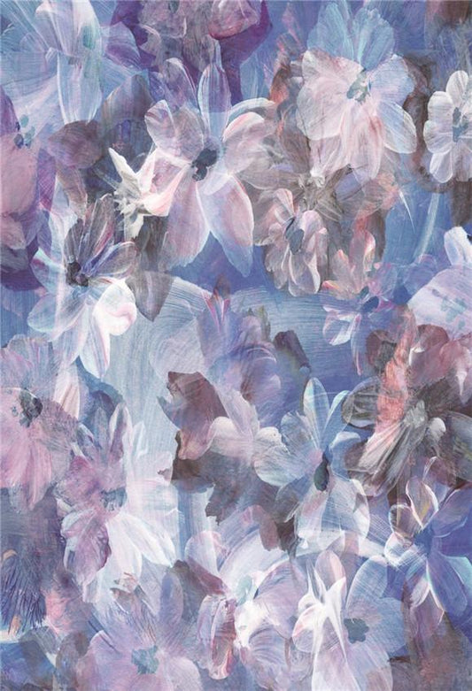 Toile de fond de photo de bébé de portrait abstrait floral violet