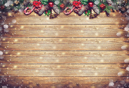 Toile de fond de Noël en bois fond de photo marron