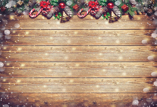 Toile de fond de Noël en bois fond de photo marron