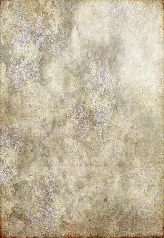 Toile de fond de portrait rétro vintage floral lavande pour enfants