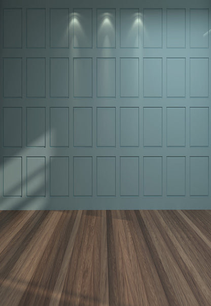 Toile de fond de mur en treillis vert morandi de mariage en bois brun pour la photo