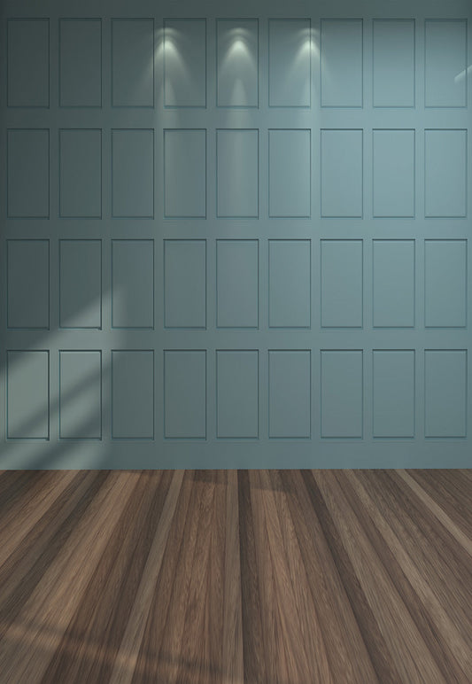 Toile de fond de mur en treillis vert morandi de mariage en bois brun pour la photo