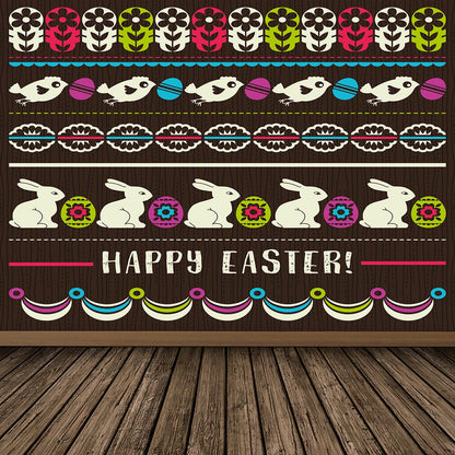 Toile de fond de mur brun lapin joyeuses Pâques de plancher de bois pour le studio