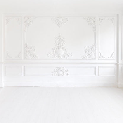 Toile de fond mariage de mur de sculpture blanche pour décors de studio