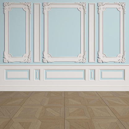 Toile de fond de mur blanc bleu clair sculpture blanche décors de mariage