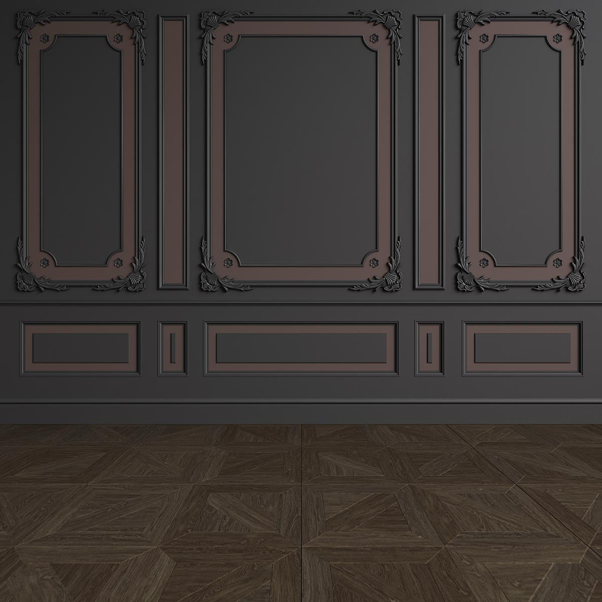 Toile de fond de plancher en bois brun foncé noir mur pour la mariage