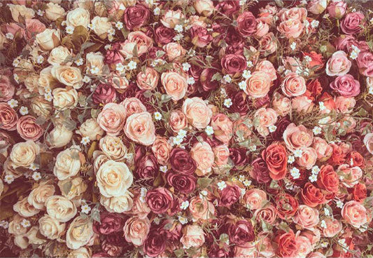 Toile de fond de mur de fleurs uniques colorées imprimées pour la photographie