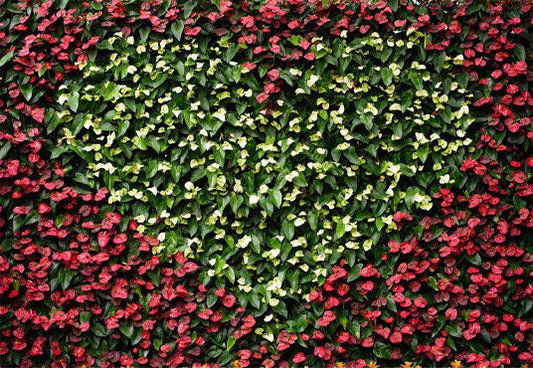 Toile de fond de mur de fleur de coeur d'amour pour la photographie d'événements