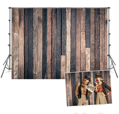 Toile de fond photo de mur en bois foncé anti-rides pour la photo