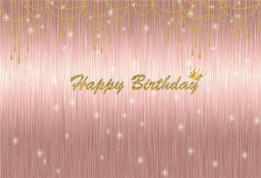 Toile de fond or rose joyeux anniversaire brillant polka photo décors