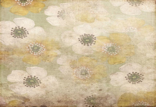 Toile de fond décors de fleurs blanches et jaunes
