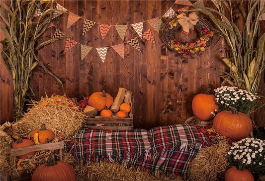 Toile de fond décors d'Halloween rustiques en bois brun