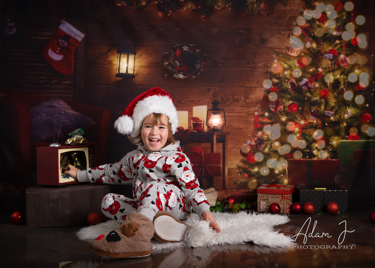 Toile de fond en bois de sapin de Noël lumineux
