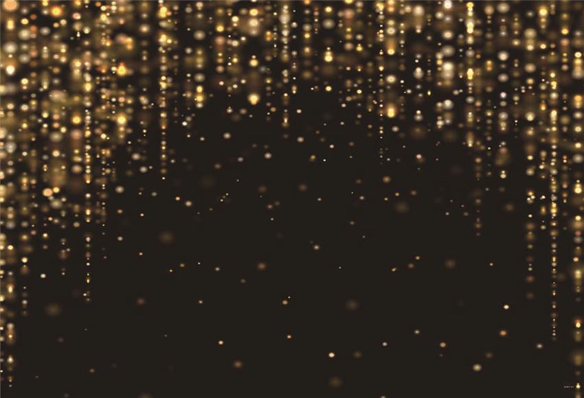 Toile de fond de bokeh brillant or noir d'anniversaire