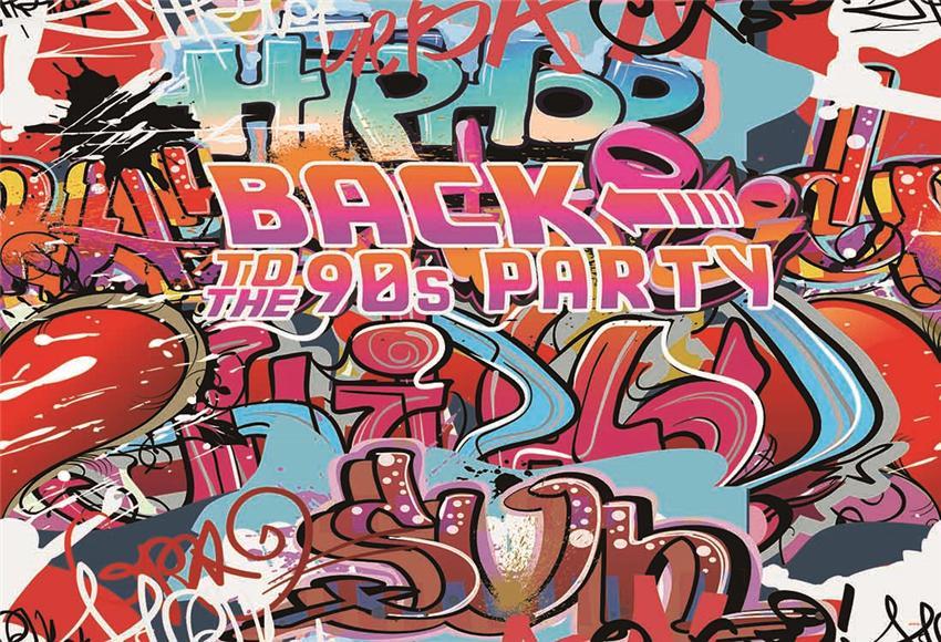 Toile de fond retour aux années 90 Hip Hop graffiti pour la fête
