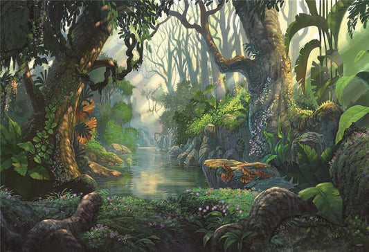 Toile de fond de paysage de forêt verte pour la photographie