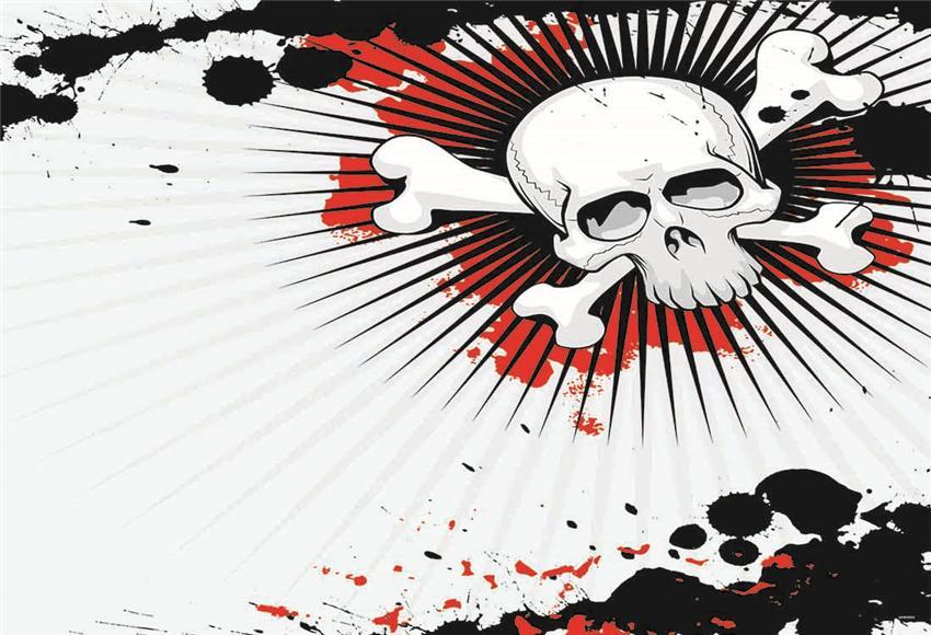 Toile de fond de squelette Halloween décors noir et blanc