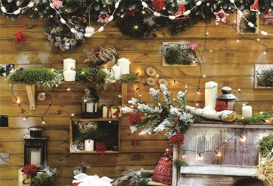 Toile de fond en bois joyeux Noël pour le studio