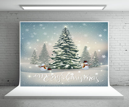 Toile de fond décors de bonhomme de neige dessin animé joyeux Noël