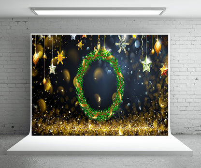 Toile de fond décors de photo d'étoiles de Noël de guirlande de paillettes