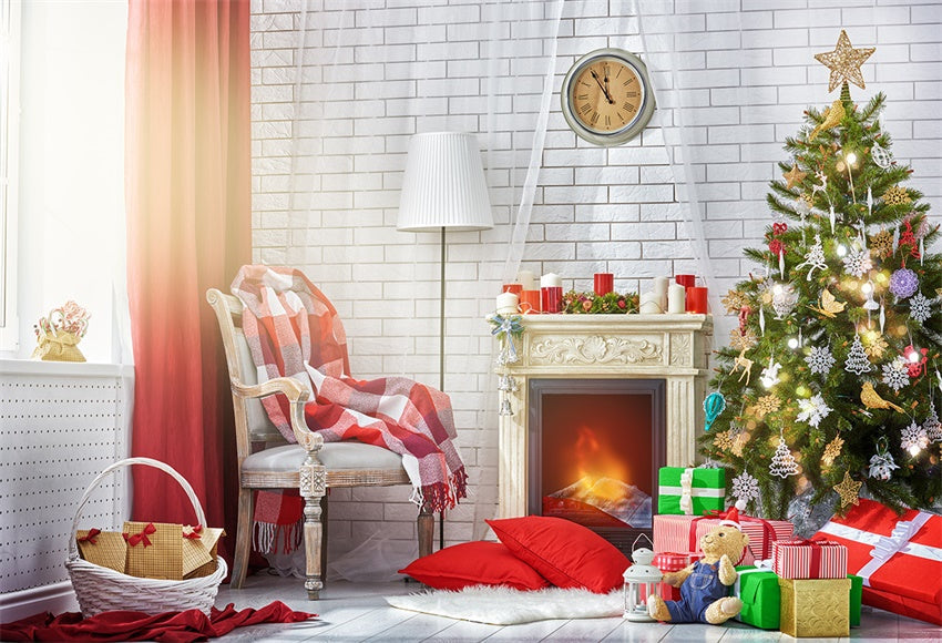 Toile de fond de mur de briques de Noël pour la photo studio