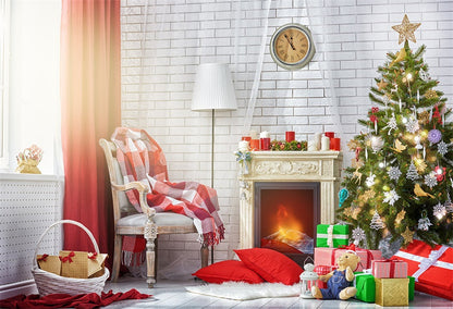 Toile de fond de mur de briques de Noël pour la photo studio