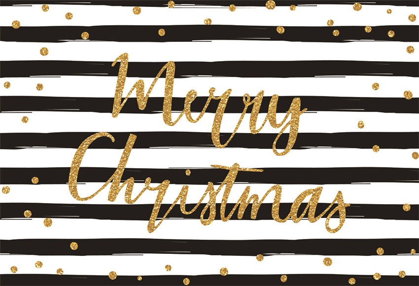 Toile de fond décors de photographie de joyeux Noël à rayures blanches et noires