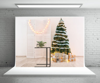 Toile de fond d'arbre de lumière de Noël pour le studio photo