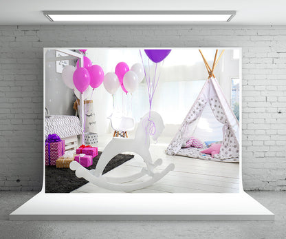 Toile de fond de wigwam sol en bois bébé pour la photographie