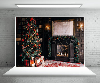 Toile de fond de sapin de Noël luxueux pour la photographie