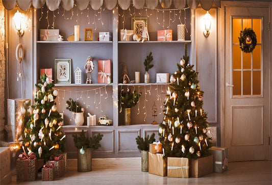 Toile de fond d'affichage de cadeau de Noël pour les photos