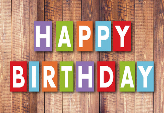 Toile de fond de mur en bois joyeux anniversaire pour la photo