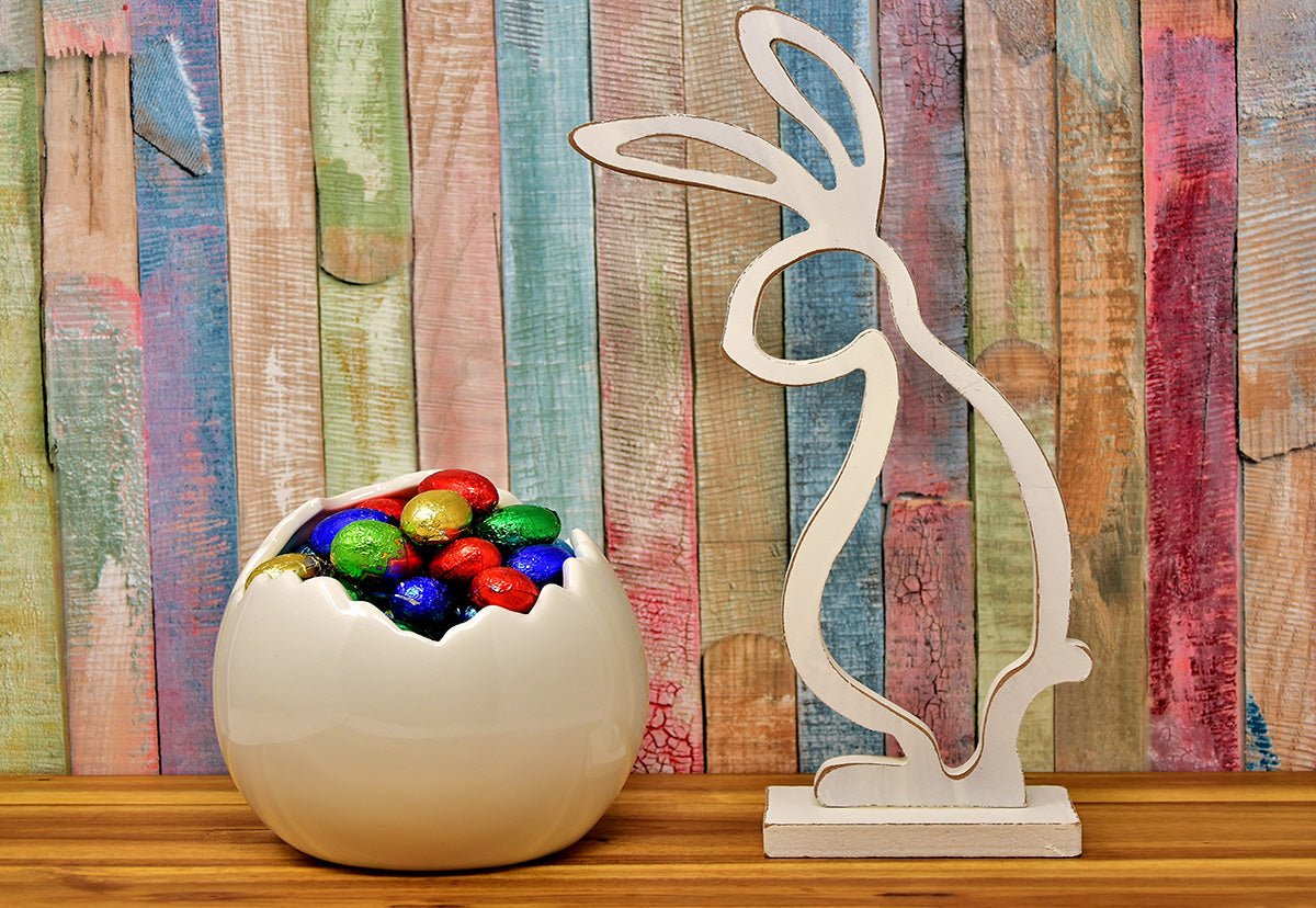 Toile de fond de Pâques en bois coloré