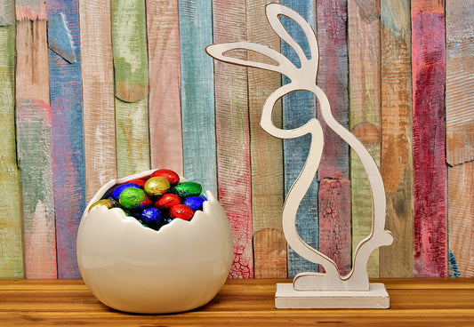 Toile de fond de Pâques en bois coloré