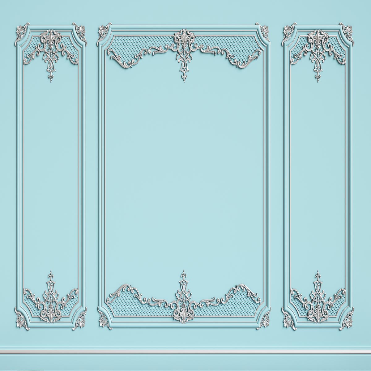 Toile de fond de mur d'art bleu clair pour la mariage