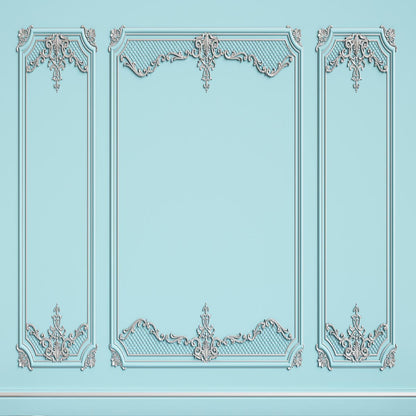 Toile de fond de mur d'art bleu clair pour la mariage