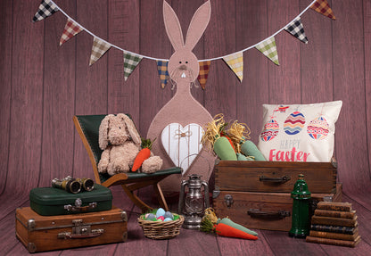 Toile de fond de gros lapin joyeuses Pâques oeufs photographie décors